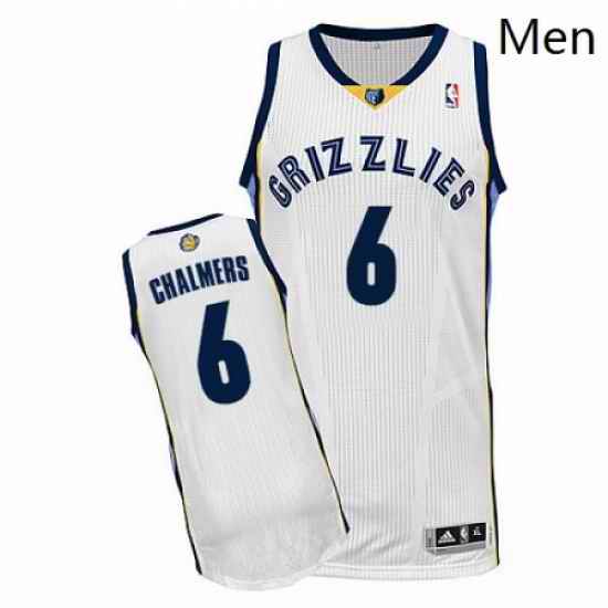 Mens Adidas Memphis Grizzlies 6 Mario Chalmers Authentic White Home NBA Jersey